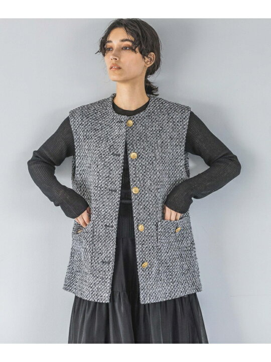 楽天市場】【SALE／16%OFF】(W)ツィードノーカラーベスト apart by 
