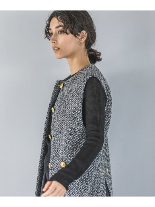 楽天市場】【SALE／16%OFF】(W)ツィードノーカラーベスト apart by 