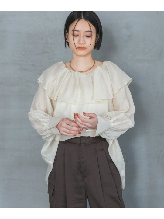 楽天市場】【SALE／50%OFF】リネンフリルブラウス A part by アパート 