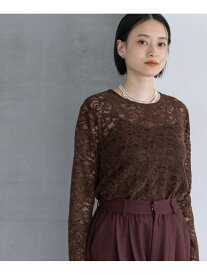 モールレースプルオーバー_長袖 A part by アパートバイ トップス カットソー・Tシャツ ブラウン ベージュ ブラック【送料無料】[Rakuten Fashion]