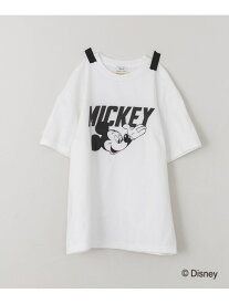 【別注】GOOD ROCK SPEED_BIGロゴ MICKEY MOUSE TEE A part by アパートバイ トップス カットソー・Tシャツ グレー ホワイト【送料無料】[Rakuten Fashion]