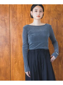 【前後2WAY】シアーベロアカットソー_長袖 A part by アパートバイ トップス カットソー・Tシャツ ブルー カーキグリーン ホワイト ブラウン ブラック【送料無料】[Rakuten Fashion]