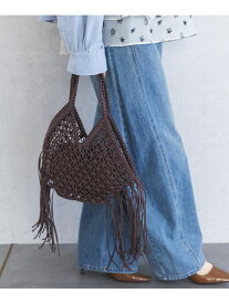 【SALE／50%OFF】マクラメフリンジバッグ A part by アパートバイ バッグ ハンドバッグ ブラウン ベージュ【RBA_E】【送料無料】[Rakuten Fashion]
