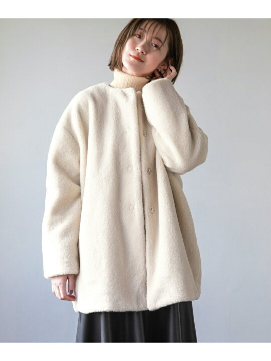 楽天市場】Poボアノーカラーコート A part by アパートバイ ジャケット  