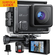 【1年保証】SURFOLA アクションカメラ 4K 水中カメラ 外部マイク リモコン付き 2000万画素　WiFi搭載 手…