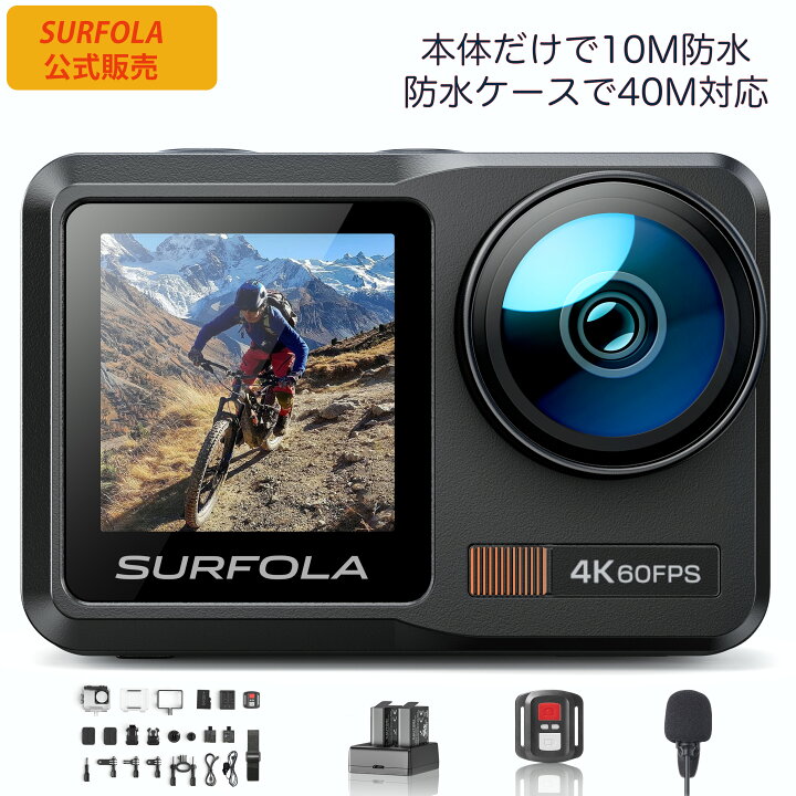 楽天市場】アクションカメラ 4K 60FPS 水中カメラ 防水カメラ10M 40M 