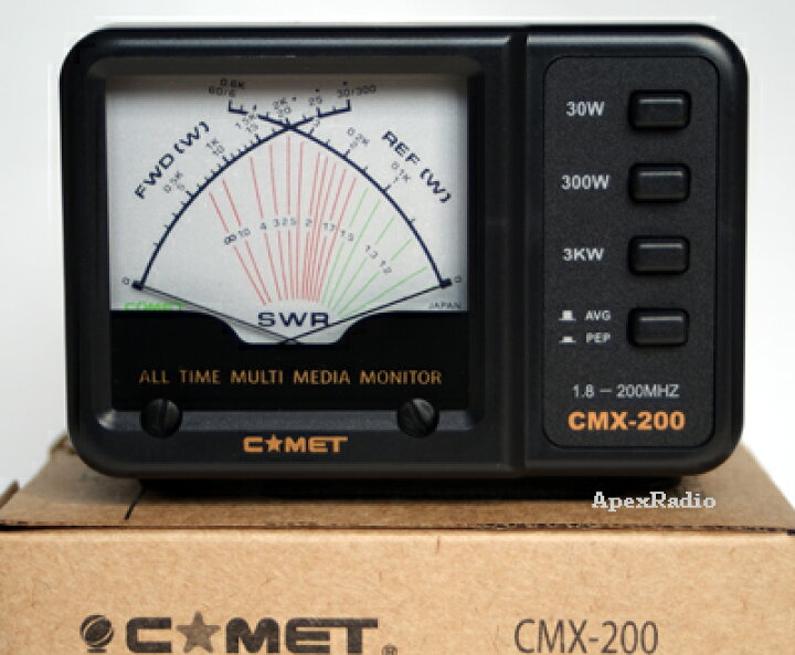 楽天市場】パワーメーター（SWR計） コメット CMX-200 1.8〜200MHz (CMX200)(COMET) アマチュア無線 :  アペックスラジオ