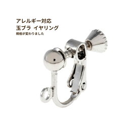 [20個] 玉ブラ イヤリング パーツ［ 銀 シルバー ］ アクセサリー 金具 ネジバネ式 真鍮 ニッケルフリー 素材 資材 金属アレルギー対応 E1-01 ETS1