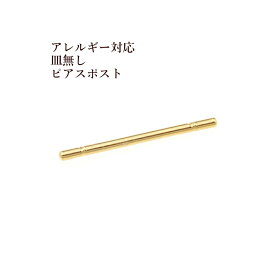 [20個] サージカルステンレス 皿無し ピアスポスト [ ゴールド 金 ] アクセサリー 素材 金属アレルギー対応 ピアス ポスト ロウ 付け P2-05