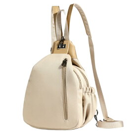 [] ショルダーバッグ - 女性用 キャンバス ラップトップ リュック 旅行用 - 軽量 防水 デイパック ファスナー付きポーチ付き パソコン 書類収納 日常使い