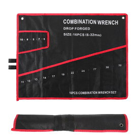 レンチ ロールアップポーチ 小型レンチホルダー オーガナイザー レンチオーガナイザー ツールバッグ ポケット ポータブルスパナ プライヤー レンチ ツールポーチ メカニック 電気技師 職人用