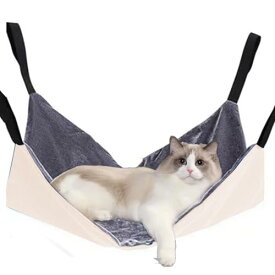 キッチンチェアキャットハンモック、キャットハンモック、調整可能な柔らかい猫ハンモック、ケージアクセサリー、快適な休憩パッド、子猫、フェレット、子犬、ウサギ、小動物用の両面子猫ベッド
