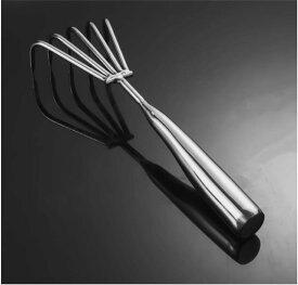 潮干狩 ステンレス製熊手 潮干狩り熊手 貝掘り 貝拾い フルメタルレーキ くまで アサリ ハマグリ レジャー 砂遊 園芸 砂浜 磯海辺のビーチ 熊手貝 牡蠣掘り カニ マテ貝 (B)