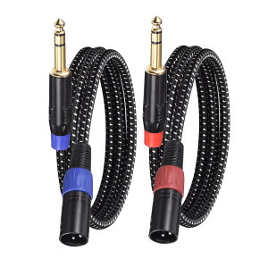 6.35mm TRS - XLR IXpb`P[u 6.6ft 22AWG }CNP[u iCґgR[h 6.35mm-3s XLRXs[J[pb`P[u }CN~LT[p 2