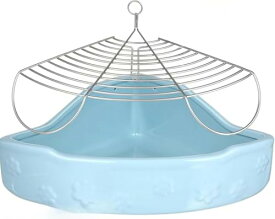 うさぎ トイレ 陶器 カワイ 飼育ケージ内装 三角 兎 トイレ かわいい 3色 ウサギ トイレ 32*24*11cm 固定 チンチラ用陶器トワレ 噛み防止 金網スノコ付き 飼育ケージ内装 清潔 小動物 トイレ トレーニングに最適