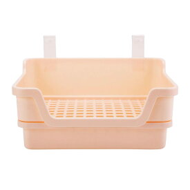 うさぎ トイレ ウサギ用トイレ トイレ トイレ トレーナー ペット パン ケージ マウント ハムスター 屋内 コーナー トイレ砂 チンチラ用 他の動物 バニー お手入れ簡単 小動物 トイレタリー 飛び散り防止 ケージ サークル コーナートイレ, ベージュ