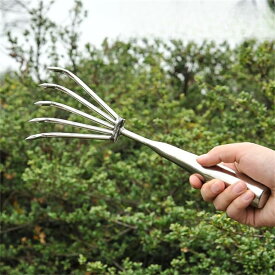 潮干狩り熊手 ステンレス製 ハマグリ道具 貝拾い フルメタルレーキ くまで アサリ ハマグリ レジャー 砂遊 多用途 園芸 砂浜 磯海辺のビーチ 熊手貝 牡蠣掘り カニ マテ貝 庭 鍬 ほぐし 土 熊手 庭 ガーデニングツール 手 鋼 (5-浅い)