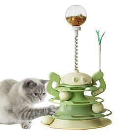 猫 おもちゃ ボール回転盤 3段階 運動不足 ストレス解消 知育玩具 おやつボール付き 猫じゃらし 爪とぎ 安定感 室内飼い ペット用品