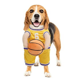 ペット服、犬用コスチューム、バスケボール選手犬コスチューム、犬の服、付き犬、可愛い 通気性 スポーツ服 お散歩お出かけウェアに