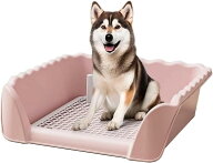 洗える、便利な特大犬用トイレ（フェンス付き）、防滴、お手入れ簡単、広々とした大型犬用トイレトレイ（…