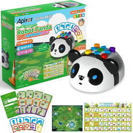 Apitor Robot Panda ロジックプログラミングロボット ボタン操作とカードで論理的思考を育む センサー&ループ機能 50音マップ付き 知育玩具 4歳+ 幼稚園児 人気 プレゼント ギフト 誕生日プレゼント 新学年入学祝い こどもの日