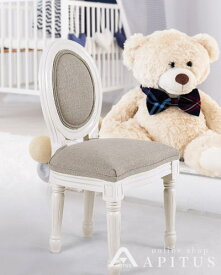 ドールチェア 飾り椅子 フレンチスタイル ホワイト ベージュ リネン風 ヨーロピアン 布張り コンパクト 小さい 人形 椅子 ディスプレイ アンティーク調