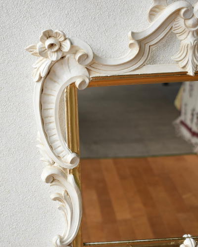 楽天市場】イタリア製 ミラー 壁掛け ウォールミラー ホワイト 鏡 