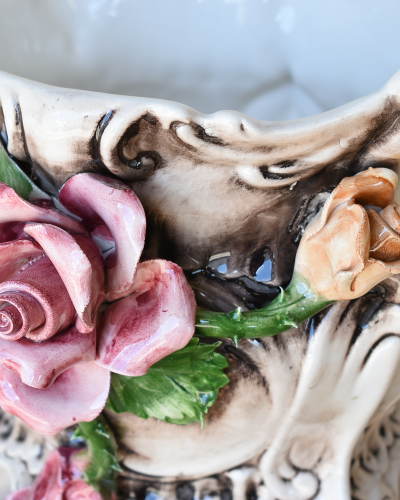 楽天市場】プランターコラム イタリア製 陶器 薔薇 バラ 陶花