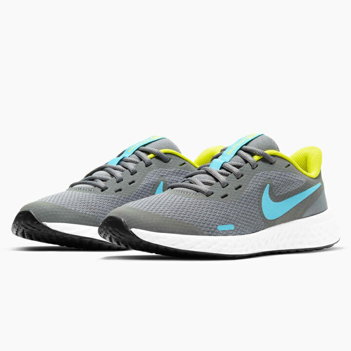 楽天市場 ジュニア スニーカー ランニングシューズ キッズ 22 5 25cm 子供靴 ナイキ Nike レボリューション5 Gs ひも靴 スポーツ 運動 グレー 運動靴 Bq5671 019 Apworld Kids