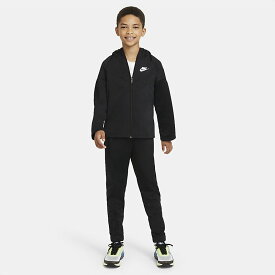 送料無料 キッズ ウィンドブレーカー セットアップ 上下セット 130-160cm ジュニア 子供 子ども服/ナイキ NIKE YTH POLY ウーブントラックスーツ/スポーツウェア ジャケット ロングパンツ 上下組 黒 ブラック 男の子 女の子 運動 普段着/CU9202-011