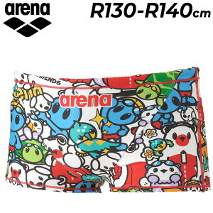 送料無料 アリーナ arena キッズ 男の子 水泳 練習用水着 R130 R140 arena タフスーツ トレーニングスパッツ ショートレッグ 子ども ジュニア用 男児 トレーニング水着 アリーナくん 総柄 耐塩素
