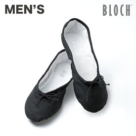 BLOCH ブロック バレエシューズ(布スプリット) メンズ バレエ ダンス キャンバス地 同色ゴム別添 26.0&#12316;29.0 ブラック/ホワイト
