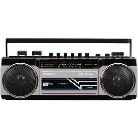 SANSUI サンスイ SCR-B2 (S) シルバー 限定カラー カセットテープレコーダー レトロデザイン Bluetooth MP3 対応 ラジカセ (R)