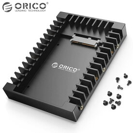 ORICO 1125SS 2.5 → 3.5 変換マウンタ 2.5インチ 3.5インチ 変換 マウンタ HDD SSD SATA 内蔵 HDDケース SSDケース デスクトップ ブラケット ネジ付き ブラック 1125SS-JP-BK オリコ (C)
