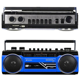 SANSUI サンスイ SCR-B2 ブルー BL カセットテープレコーダー レトロデザイン Bluetooth MP3 対応 ラジカセ (R)