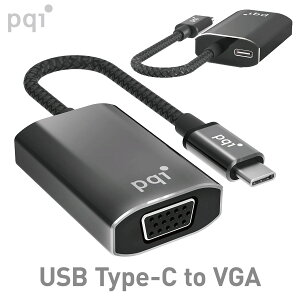 PQI USB TypeC VGA ϊA_v^[ HCVGA USB TYPE-C to VGA Mini Adapter fo Oo j^[ vWFN^[ PD [d RpNg (C)PQI-HCVGA