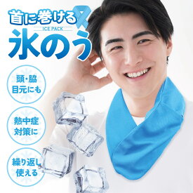 巻ける氷のう 首 頭 目元 腕 足 氷嚢 クールダウン アイシング 冷感 冷却 冷やす クール タオル 氷 水 夏 暑さ対策 熱中症対策 ブルー スポーツ アウトドア レジャー (05)