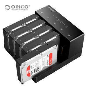ORICO 6558US3 �n�[�h�f�B�X�N�P�[�X 2.5 / 3.5�C���` HDD SSD �h���C�u�P�[�X �d���A�_�v�^�[�t 5�x�C USB3.0�ڑ� HDD�R�s�[�@�\�t�� �h���C�u�P�[�X �H��s�v �����M �u���b�N 6558US3-C �I���R (08)