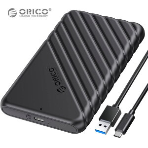 ORICO 25PW1-C3-BK 2.5�C���` HDD �P�[�X USB-A to USB-C USB 3.1 Gen 1 SATA III �n�[�h�f�B�X�N�P�[�X 9.5mm/7mm SATA HDD SSD �Ή� Windows Mac Linux �H��s�v UASP�Ή� Type-A Typpe-C �I���R (3C)