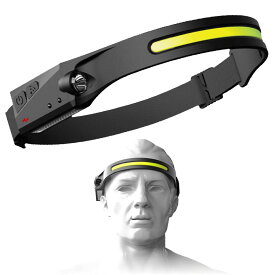 TRM-HD003 充電式 ヘッドライト 超軽量 タッチレスセンサー搭載 350ルーメン 5モード 調光 LED 高輝度 赤外線 モーションセンサー フリーサイズ ヘッドランプ ライト 防水 小型 軽量 コンパクト 作業 アウトドア 防災 (05)