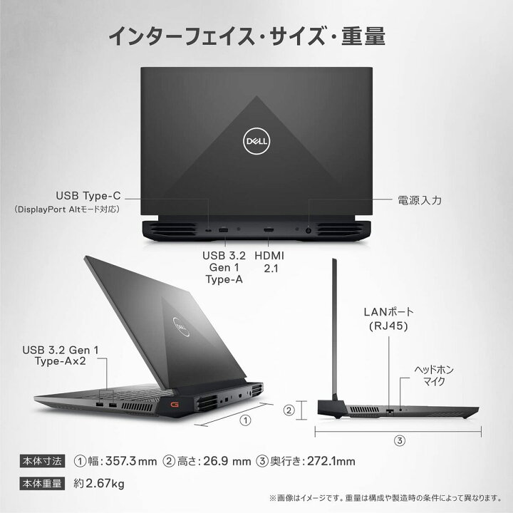 楽天市場】Dell NG9F5A-CHLDG G15 5520 ゲーミングノートパソコン 