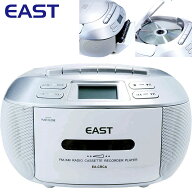 EAST EA-CRCD CDラジカセ AM FM ラジオ CD カセットテープ 再生 録音 内蔵マイク 2電源 乾電池 カセット …
