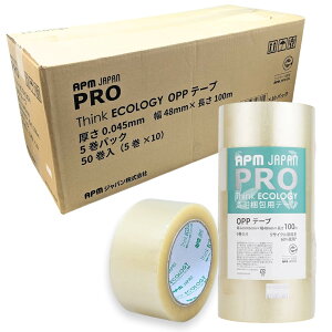 ɂ₳ { OPPe[v yʗp 48mm×100m 50(5×10)Zbg Think ECOLOGY pe[v e[v Ke[v