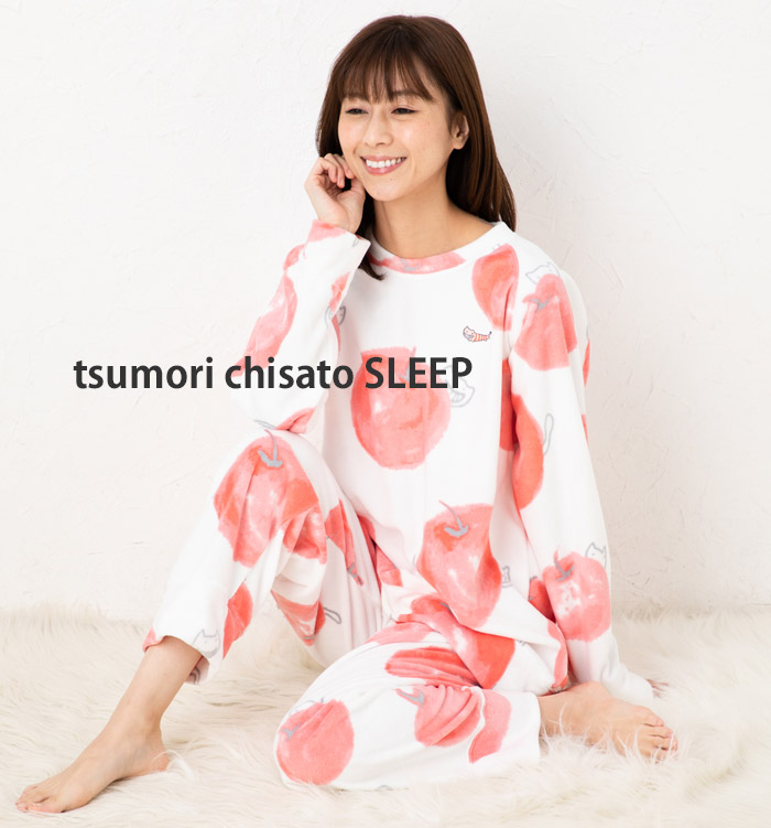 ワコール ツモリチサト パジャマ 部屋着 tsumori chisato SLEEP マイクロフリースptネコリンゴ　UDR354 LLサイズ　 ツモリチサトスリープ　ナイティ | ア・アポワ