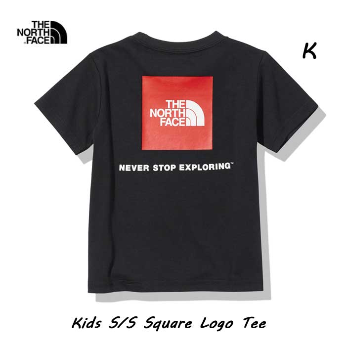 新作揃え 2021年最新在庫 GOLDWIN供給の日本正規商品 ザ ノースフェイス NTJ32142 K ショートスリーブスクエアロゴティー キッズ ネコポス便対応 日本正規品 子供用 おすすめネット Square 半袖Tシャツ The KIDS ブラック North S Face Logo Tee