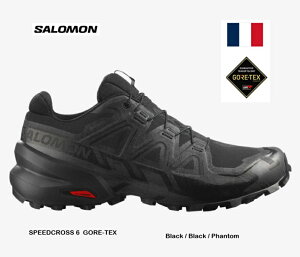 SALOMON SPEEDCROSS 6 GORE-TEX L41738600Black / Black / Phantom �T�������@�X�s�[�h�N���X�@�j���p�g���C�������j���O�V���[�Y�@�S�A�e�b�N�X�@ ���A��o�R �h��