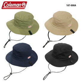 コールマン 187-008A ウォッシュアドベンチャーハット カーキ ベージュ ネイビー ブラックネコポス便対応 Coleman ADVENTURE HAT あごひも付き 帽子 メンズ レディース ユニセックス 男女兼用日よけ スポーツ アウトドア