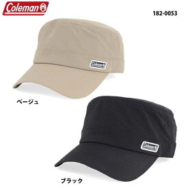 コールマン 182-0053 リップストップワークキャップ ベージュ ブラック Coleman ロゴキャップ 帽子 メンズ レディース ユニセックス　男女兼用 スポーツ アウトドア