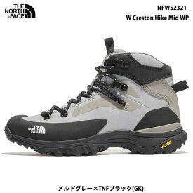 ウィメンズ ザ ノースフェイス 【足幅】E相当 NFW52321 クレストン ハイク ミッド ウォータープルーフ（レディース） The North Face W Creston Hike Mid WP メルドグレー×TNFブラック(GK)トレッキングシューズ 軽量 防水 登山靴