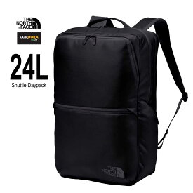 2024年春夏在庫！ ザ ノースフェイス NM82329 K SHUTTLE DAYPACK 24L Black The North Face シャトル デイパック BLACK ブラック 就活バック 高強度の1050デニールリサイクルコーデュラバリスティックナイロンを使用した、24L容量のビジネスデイパックです。